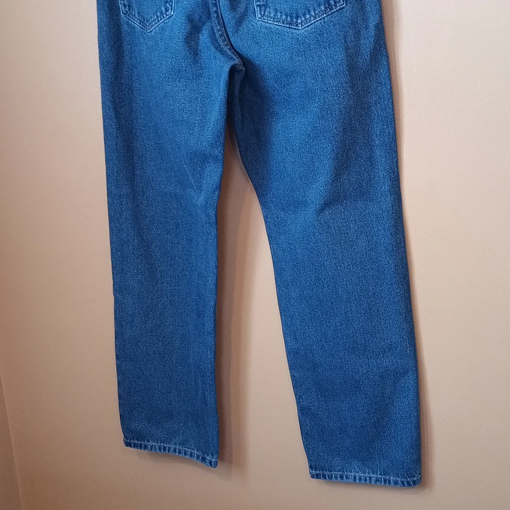 Mens Sz 36X32 Denim blue jeans relaxed classic straight leg jeans 100% cotton - Picture 5 of 8